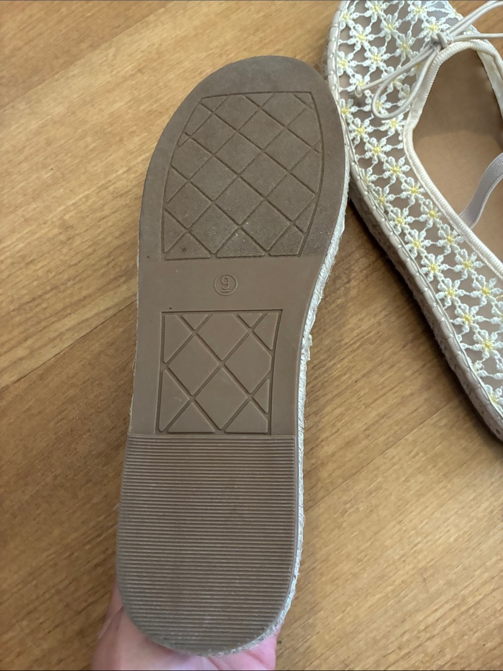 Madden Girl Cream Lace Espadrille Ballet Flats with Bow - Picture 6 of 10